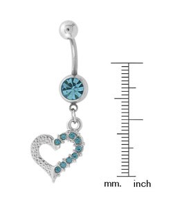 Surgical Steel Dangling Heart Curved Barbell