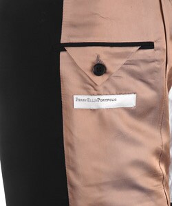 Perry Ellis Men's Black 3-button Wool Suit