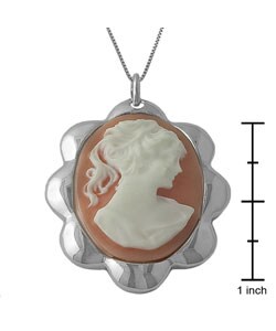 Sterling Silver Pink Lady Cameo Necklace