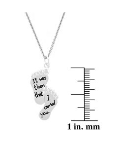 Sterling Silver Inspirational Footprints Necklace