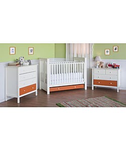Anna Orange and Antique White Two-tone Crib