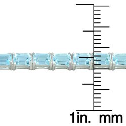 Sterling Silver Emerald-cut Blue Topaz Bracelet