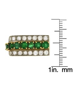 18k Gold Emerald 1 2/5ct TDW Diamond Estate Ring (G, VS2)