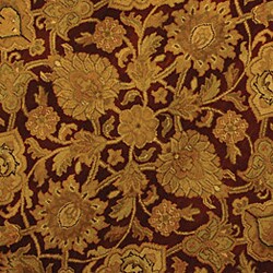 Hand-knotted Burgundy/ Black Treasures Wool Rug (6' Round)