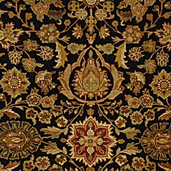 Hand-knotted Black/ Red Forever Wool Rug (8' x 10')