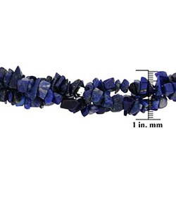 Stonique Creations Sterling Silver 3-strand Lapis Chip Necklace