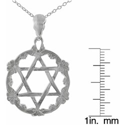 Sterling Silver Star of David Circle Necklace