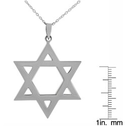 Sterling Silver Large Star of David Necklace