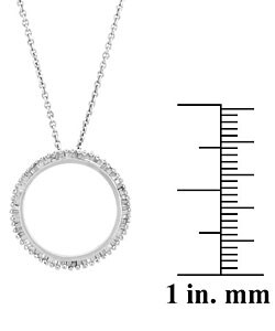 Sterling Silver 1/4ct TDW Diamond Circle Necklace (J, I2)