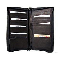 Kozmic Black Leather Travel Wallet
