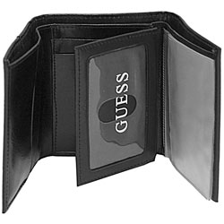 Guess Genuine Leather Tri-fold Black Wallet