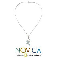 'Sky Flowers' Blue Topaz Necklace