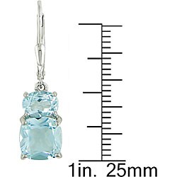 Sterling Silver Blue Topaz Leverback Earrings