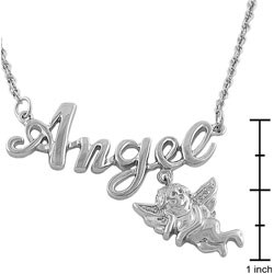 Sterling Silver Diamond Accent Guiding Angel Necklace