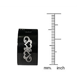 Stainless Steel Hoop Earrings with Heart Design