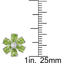 10k 1/6ct Diamond and Peridot Flower Earrings