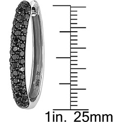 10k 1 1/2ct Black Diamond Hoop Earrings