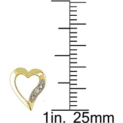 14k Yellow Gold .01ct Diamond Heart Earrings