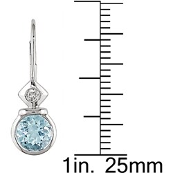 10k Gold Blue Topaz 1/10ct TDW Diamond Earrings