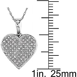 10k White Gold 1/5ct TDW Diamond Heart Necklace