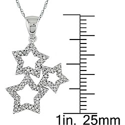 10k Gold 1/5ct TDW Triple Star Diamond Necklace