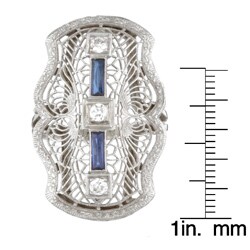14k Gold Sapphire and 1/3ct TDW Diamond Ring (J, SI2)