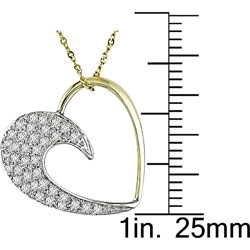 14k Two-tone Gold 1/4ct TDW Diamond Heart Necklace