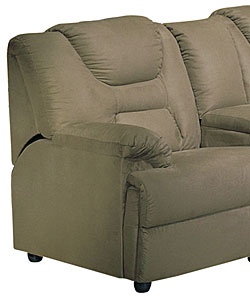 EuroSuede Sofa Sectional With Sofabed and Recliners