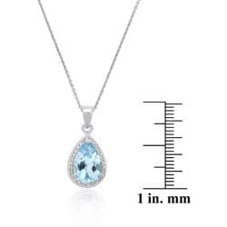 Glitzy Rocks Sterling Silver Blue Topaz and CZ Teardrop Necklace