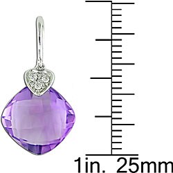 10k Gold Amethyst and Diamond Accent Earrings