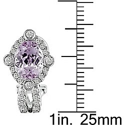 14k White Gold 1/2ct TDW Diamond Kunzite Earrings