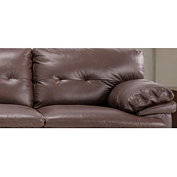 Century Brown Leather Sectional Sofa