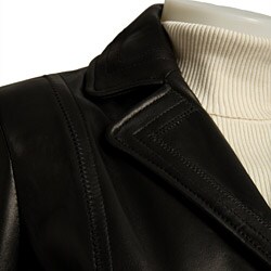 Avanti Women's Notched Collar Lamb Leather Coat