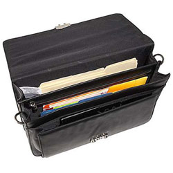 Samsonite Leather Flap-over Locking Briefcase