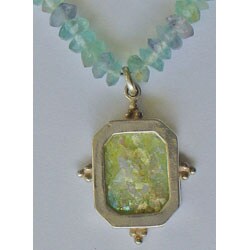 Roman Glass and Florite Necklace (Israel)