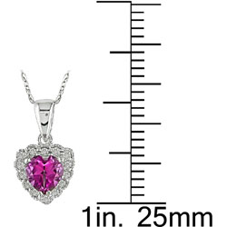 10k Gold Pink Topaz and Diamond Heart Necklace