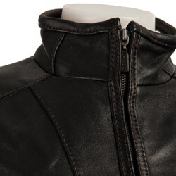 Izod Women's Black Lamb Leather Motorcycle Jacket