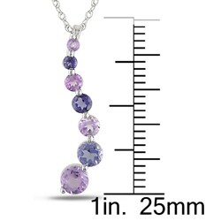 10k White Gold Amethyst and Iolite Journey Pendant