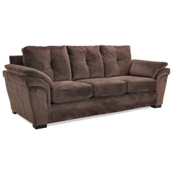 Velvet Chocolate Fabric Sofa with Two Chairs