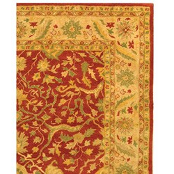 Handmade Antique Mahal Rust/ Beige Wool Rug (6' x 9')