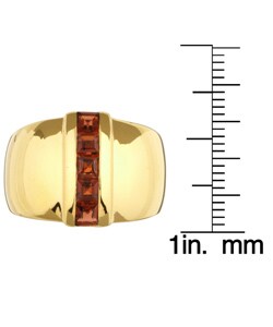 Chateau D' Argent Gold over Sterling Silver Square Garnet Ring