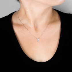 14k White Gold 1/4ct TDW Diamond Heart Necklace (G-H, SI)