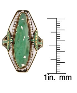 14k Yellow Gold and Carved Jade Antique Ring