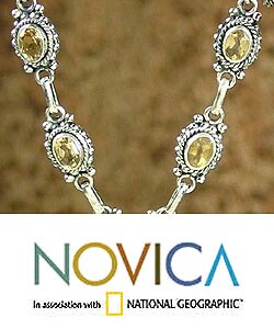 Sterling Silver Citrine 'Sunshine' Necklace (India)