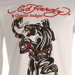 Ed Hardy Mens Snake and Panther T shirt  
