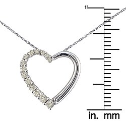 10k White Gold 1/4ct TDW Diamond Heart Necklace (K, I2-I3)