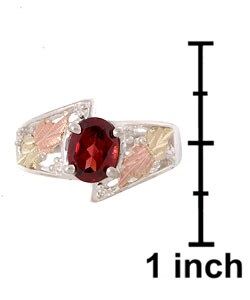 Sterling Silver and 14k Black Hills Gold Gemstone Ring