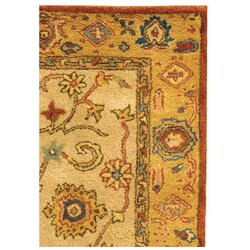 Handmade Antique Heritage Ivory/ Gold Wool Rug (3' x 5')