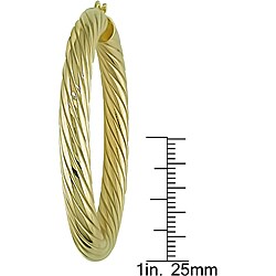 10k Yellow Gold Twisted Tube Hoop Earrings