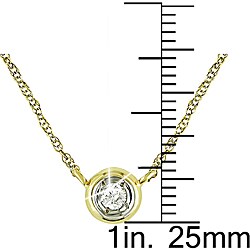 10k Yellow Gold 1/10ct TDW Diamond Necklace